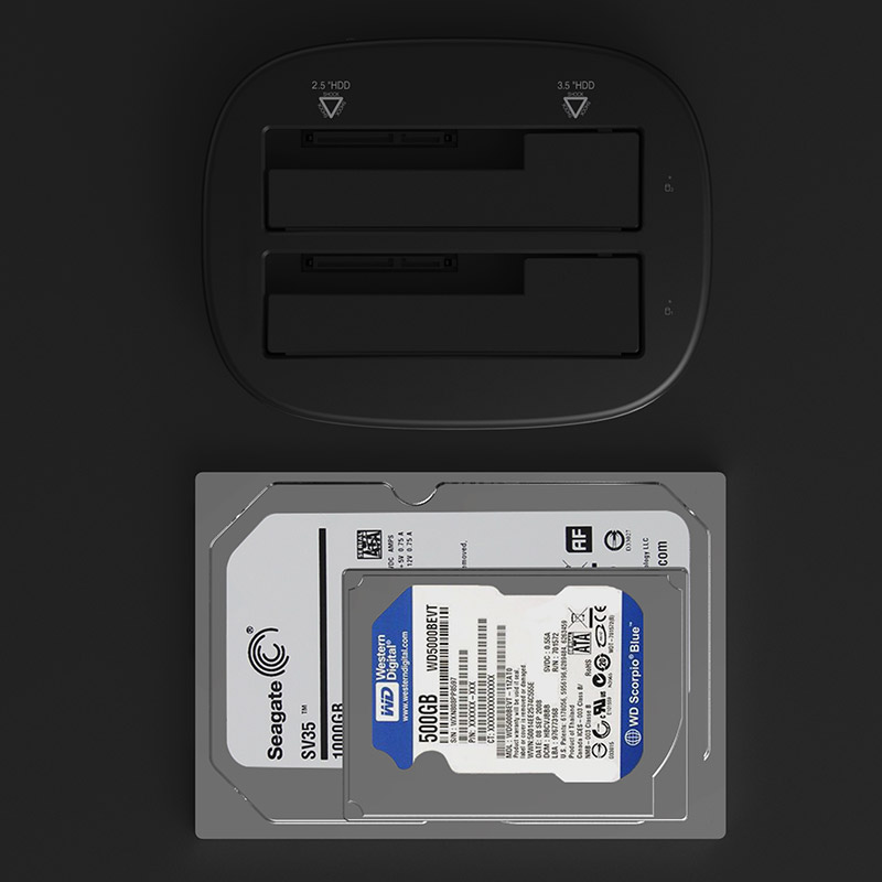 Док-станція для жорстких дисків ORICO 2,5 / 3,5 дюйма з 2 відсіками USB3.0 (6228US3)