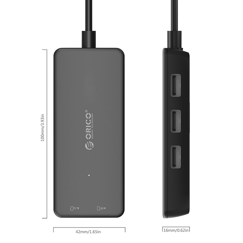 USB 2.0 кардрідер/USB-хаб  H3TS-U2 (TF & SD)