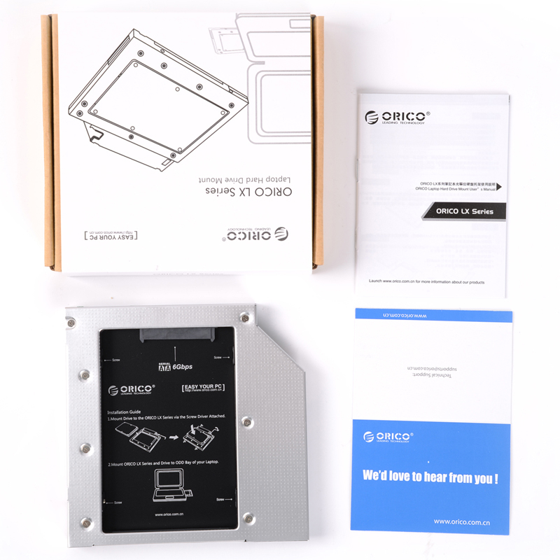 Відсік оптичного приводу  з алюмінієвого сплаву для ноутбука 2.5" (L127SS)