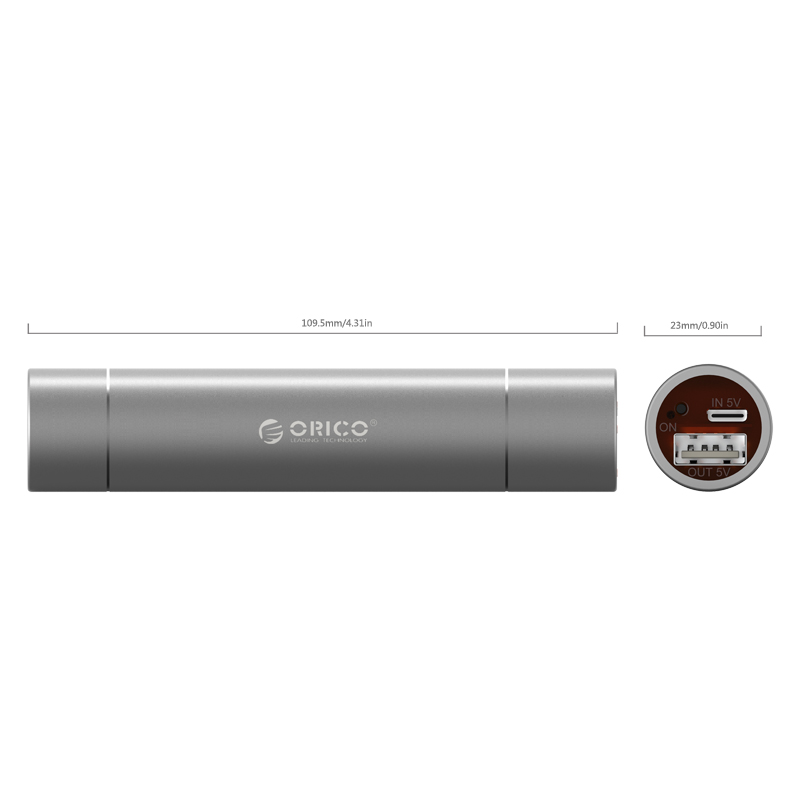 Mini Power Bank со светодиодной подсветкой 3350mAh (ORICO S1)