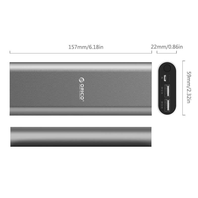 Power Bank для двух устройств 20000mAh (ORICO S2)