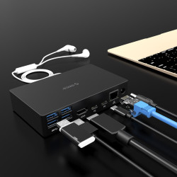 Універсальна док-станція для аудіо / мікрофона / Тип-C - HDMI / RJ45 / USB3.0-A * 6