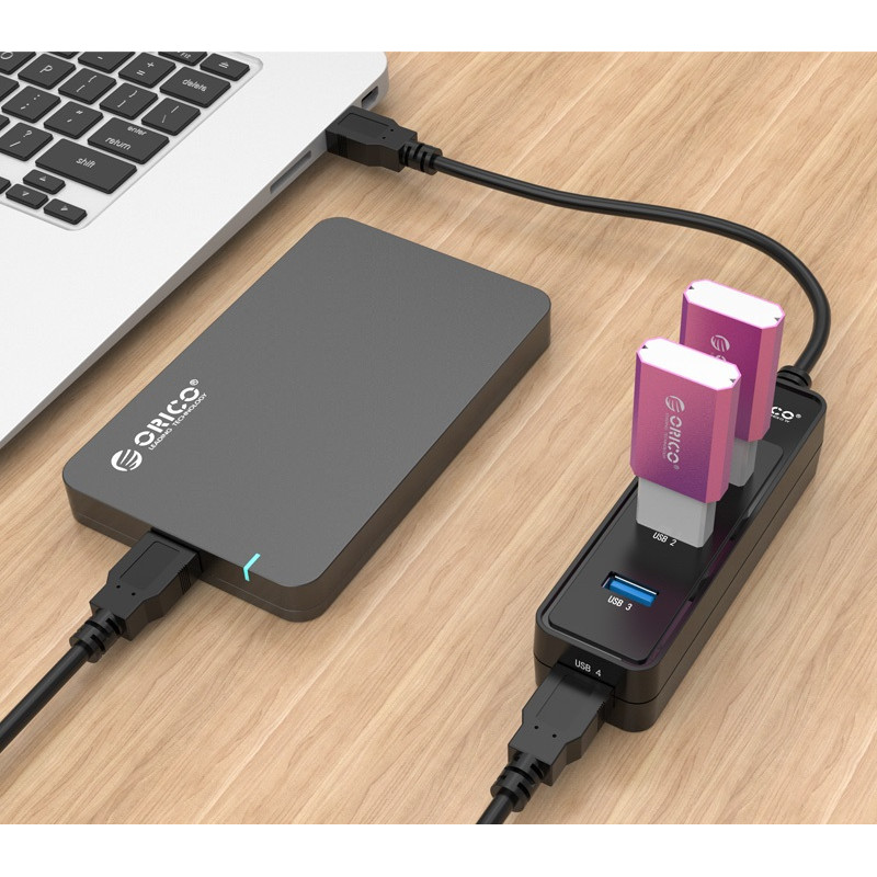USB 3.0 міні-хаб на 3 порти з кабелем (ORICO W5PH4-U3)