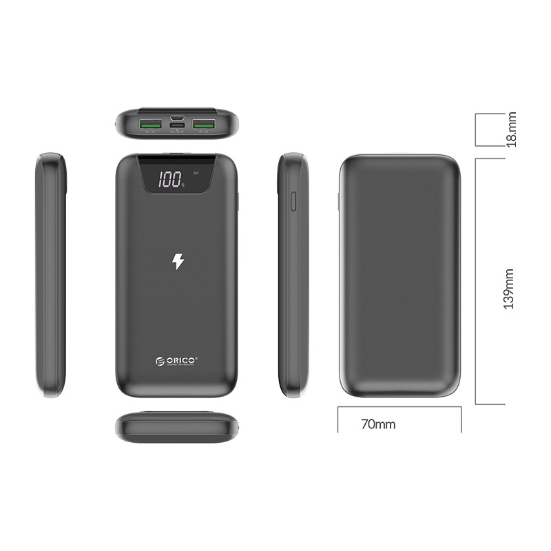 Бездротова зарядка Smart Power Bank з дисплеєм (ORICO WR10)